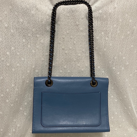 *SOLD*Coach Parker Slate Blue Leather Shoulder Bag - Picture 5 of 17